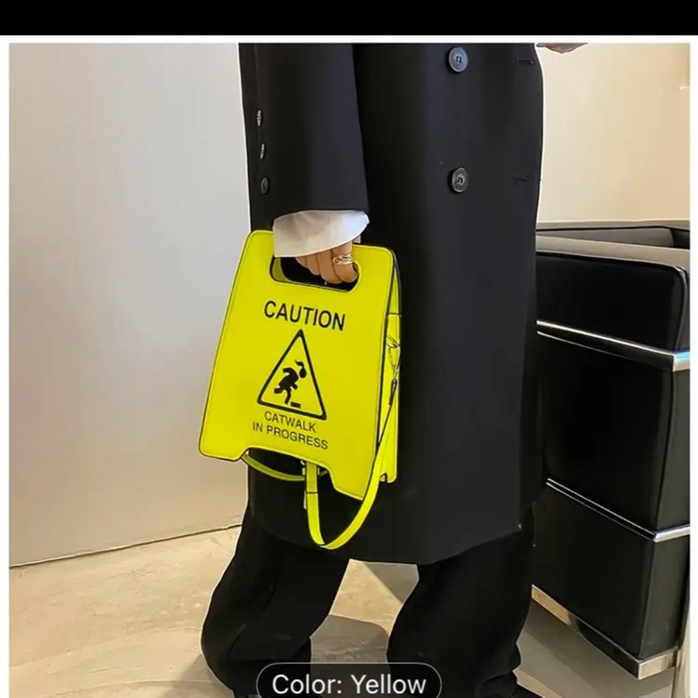 Caution Catwalk Yellow Shoulder Bag